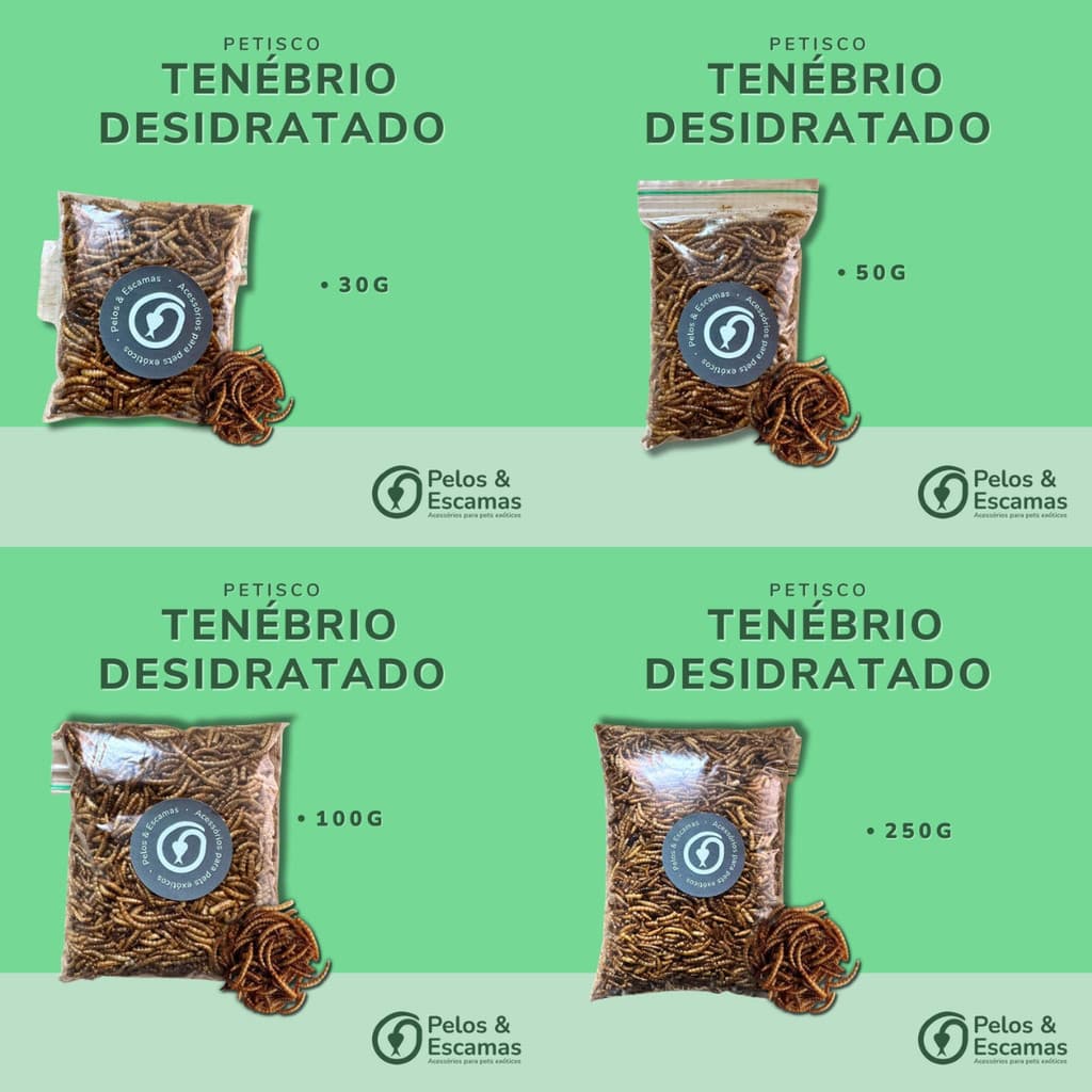 Larvas de Tenébrio Desidratadas Alimento Proteico para Roedores Aves e Répteis