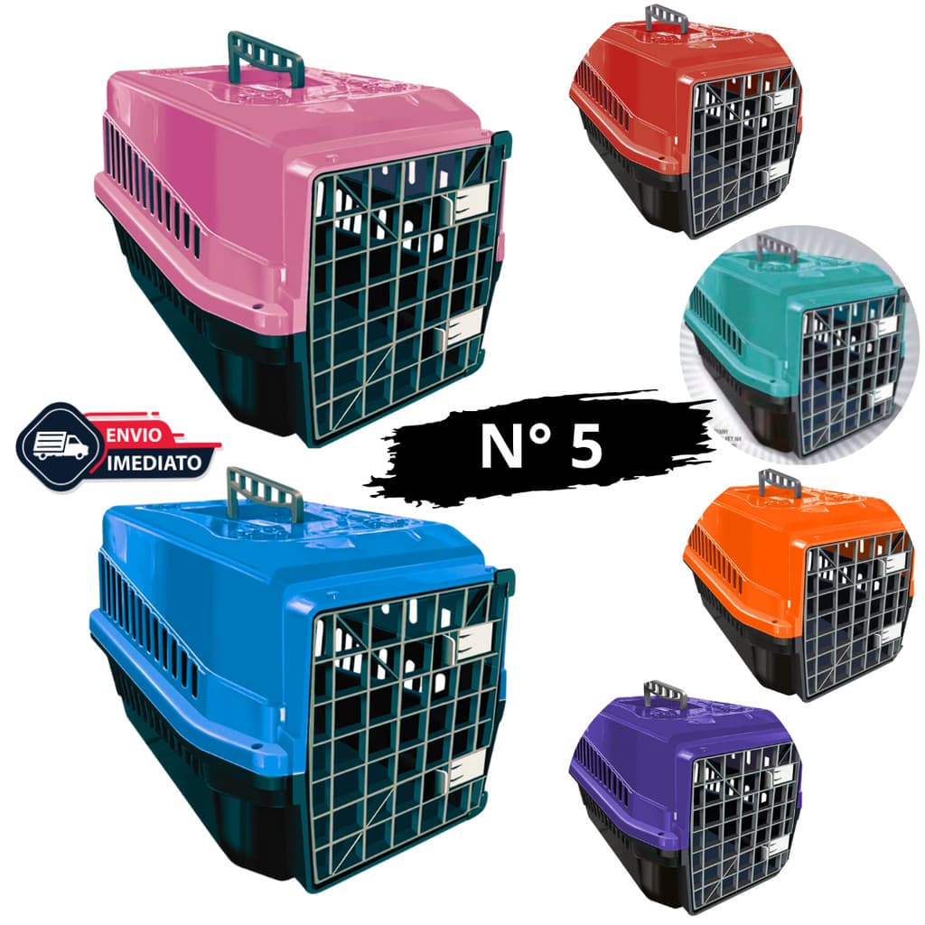 Caixa de Transporte  Nº5 p/ Pet Gatos Coelho Cão Aves 25 Kg