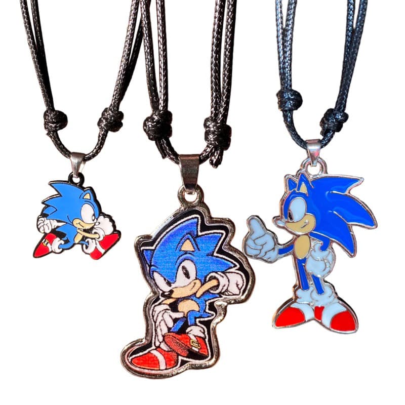 Colar infantil adulto heróis Sonic unissex ajustável