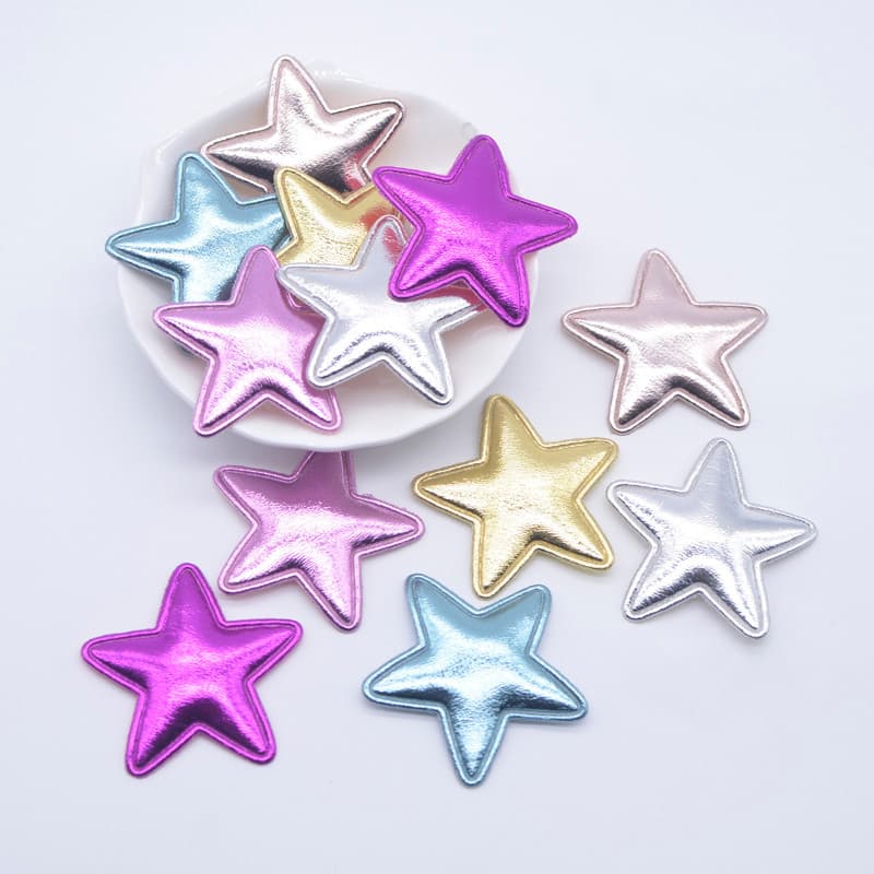 50Pcs 40mm Patches De Applique Estrela De Couro Para Roupas Artesanais De Bricolage Acessórios Decoração De Casamento