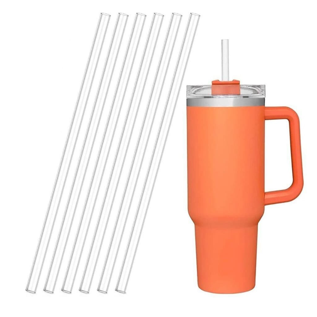 10 Canudo Transparente de Plástico Rígido Reutilizável Garrafa de Água Copão Milk Shake