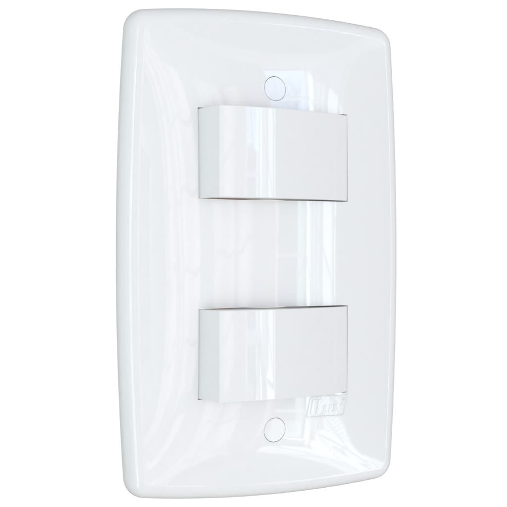 Interruptor de Luz Duplo Simples Branco Finesse+ B.lux
