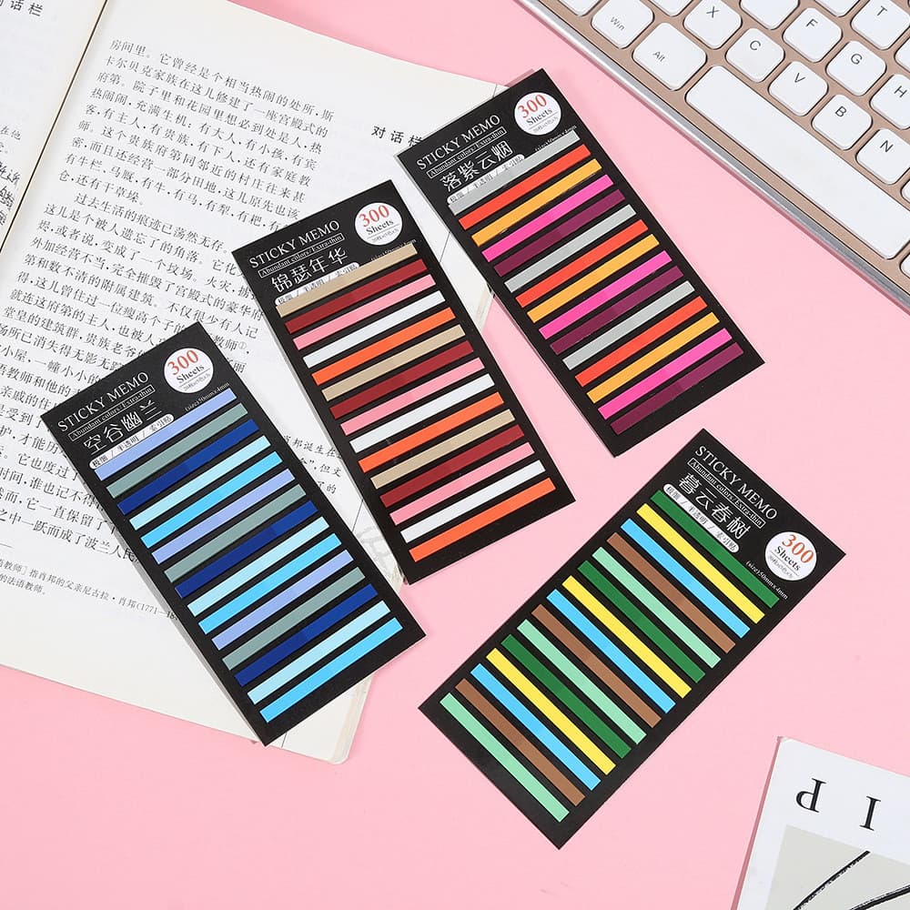 300 Folhas/pcs Posto Ultra-Fino Transparente Notas Adesivas Papelaria Etiquetas Solta Índice Digital Adesivos Combinados