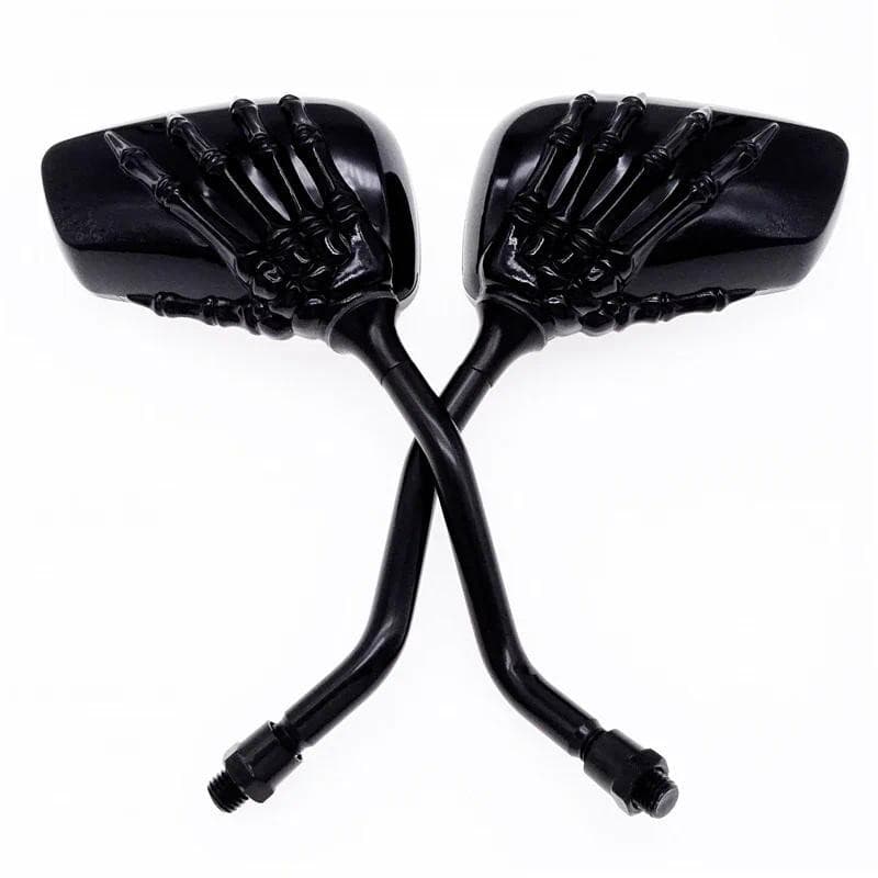 Universal Motocicleta Scooter Espelho Lateral Traseiro Modificação Crânio Craw Sombra Espelhos Retrovisores 8mm 10mm