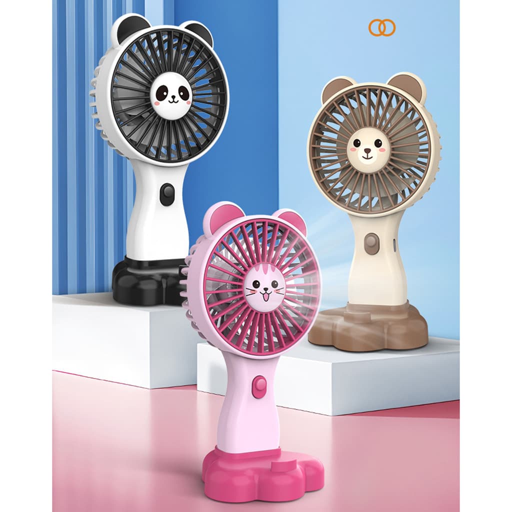 Ventilador De Mão Portátil Mini Recarregável Usb Com Suporte Para Celular Escritório