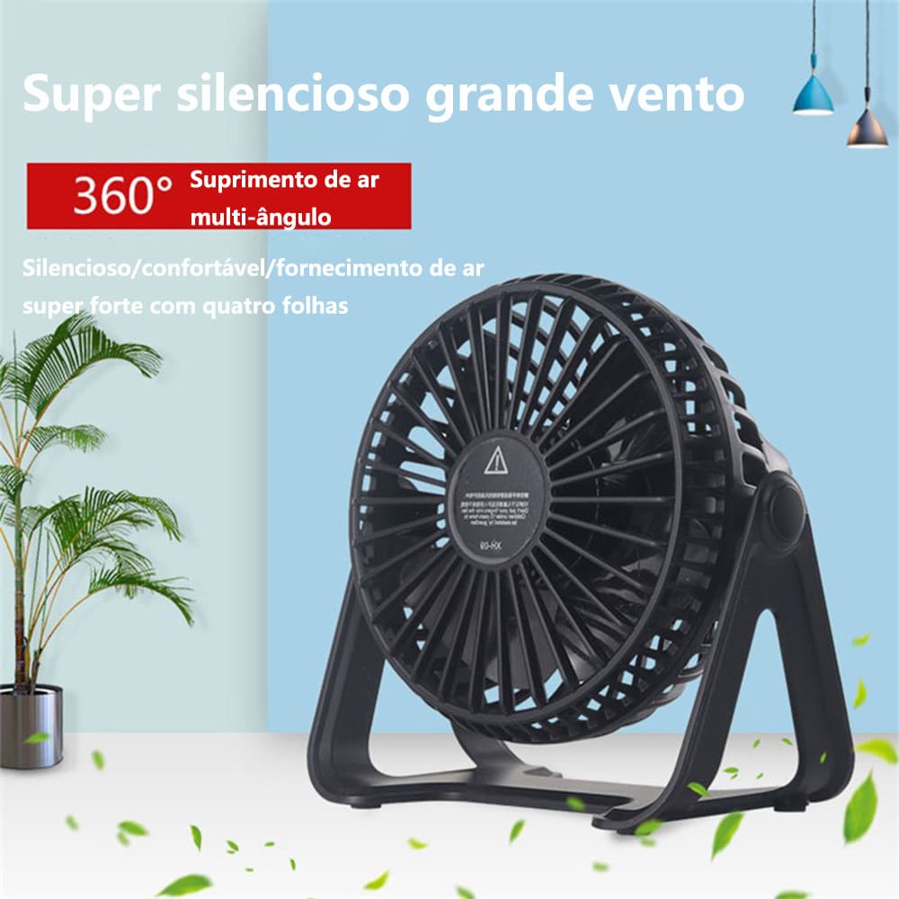 Pequeno Ventilador Elétrico De Mesa Portátil Em Grande Vento USB Recarregável