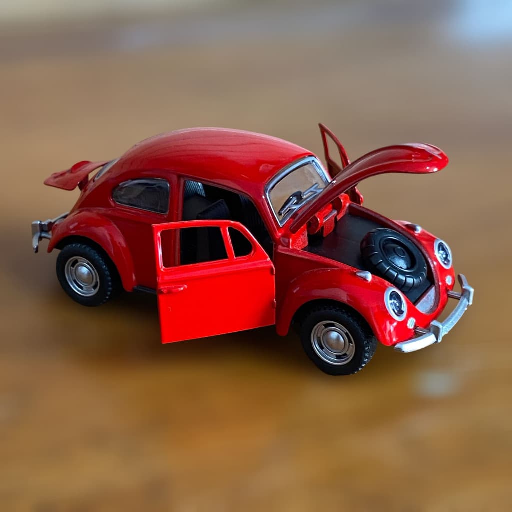 Miniatura Volkswagen Fusca em Metal 3 Cores – Um Clássico, Detalhado e com Fricção!