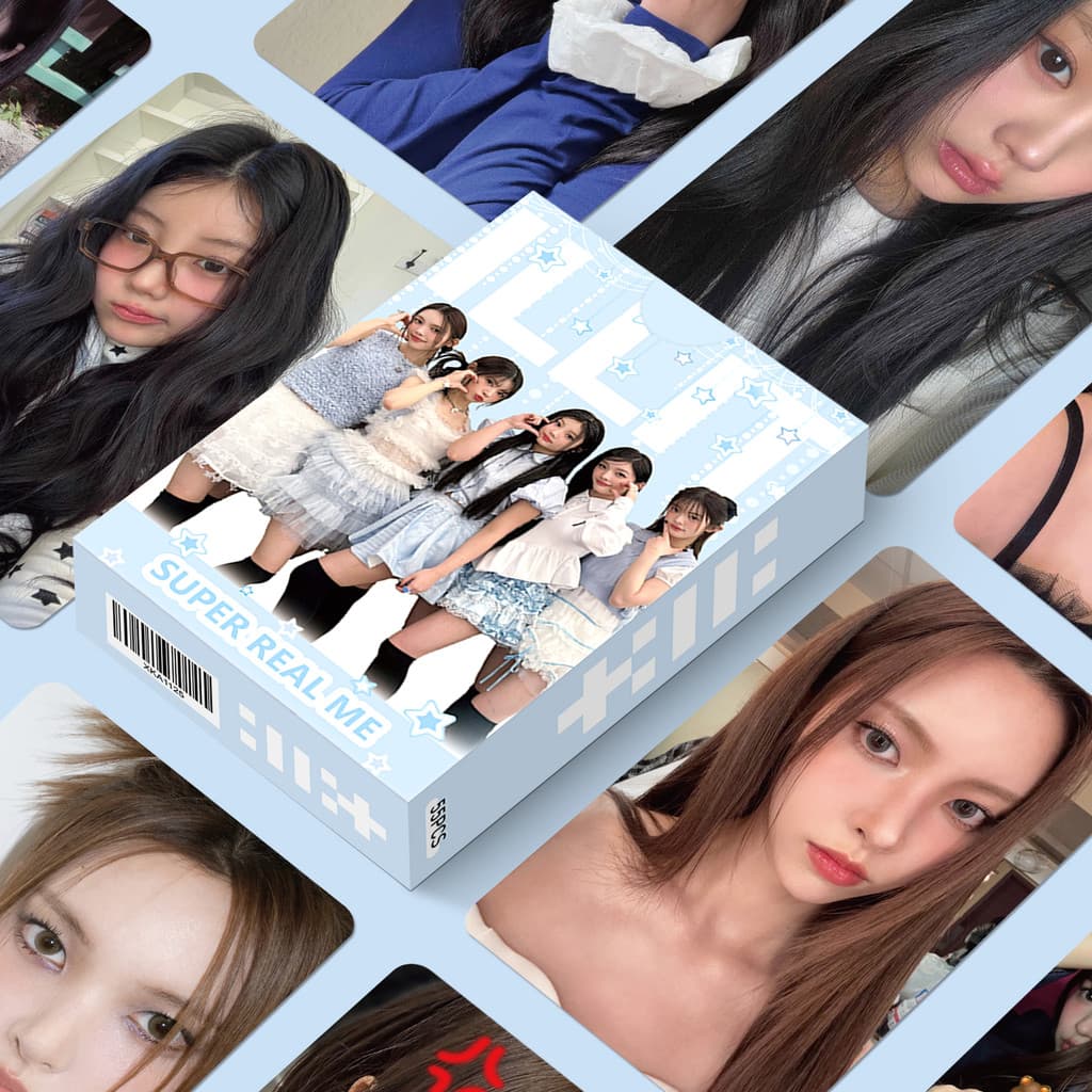 50-Cartões Lomo Laser Holográfico Illit55pcs/box Vou Gostar De Você SUPER REAL ME Álbum Photocards WONHEE Solo YUNAH MIN