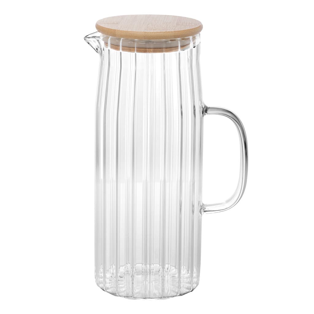 Jarra de Vidro Borossilicato com Tampa em Bambu 1,1L - Wolff