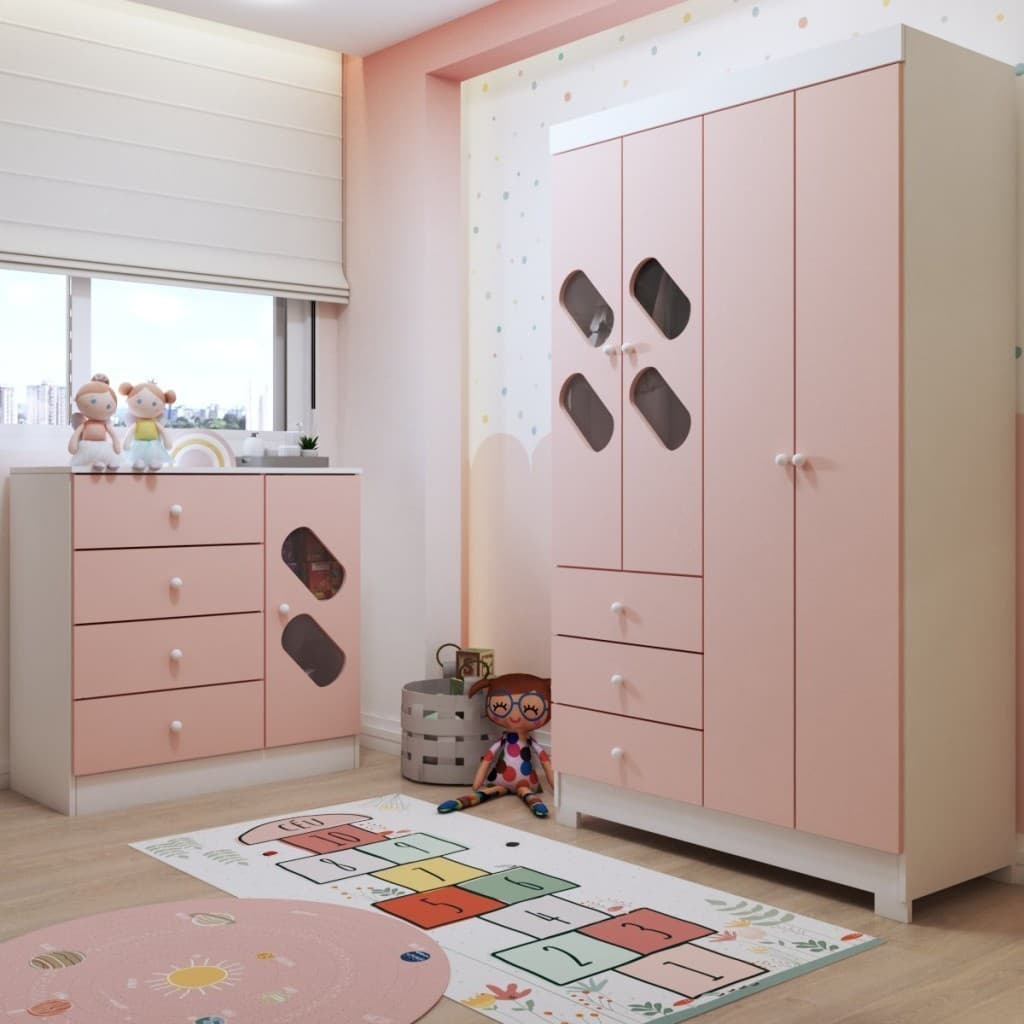 Quarto Infantil Completo Escotilha 5 Portas 7 Gavetas