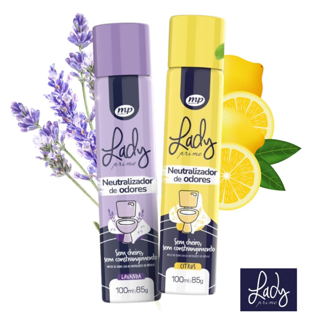 Neutralizador De Odores Tira Odor Bloqueador de Odor Lady Prime 100ml Citrus e Lavanda