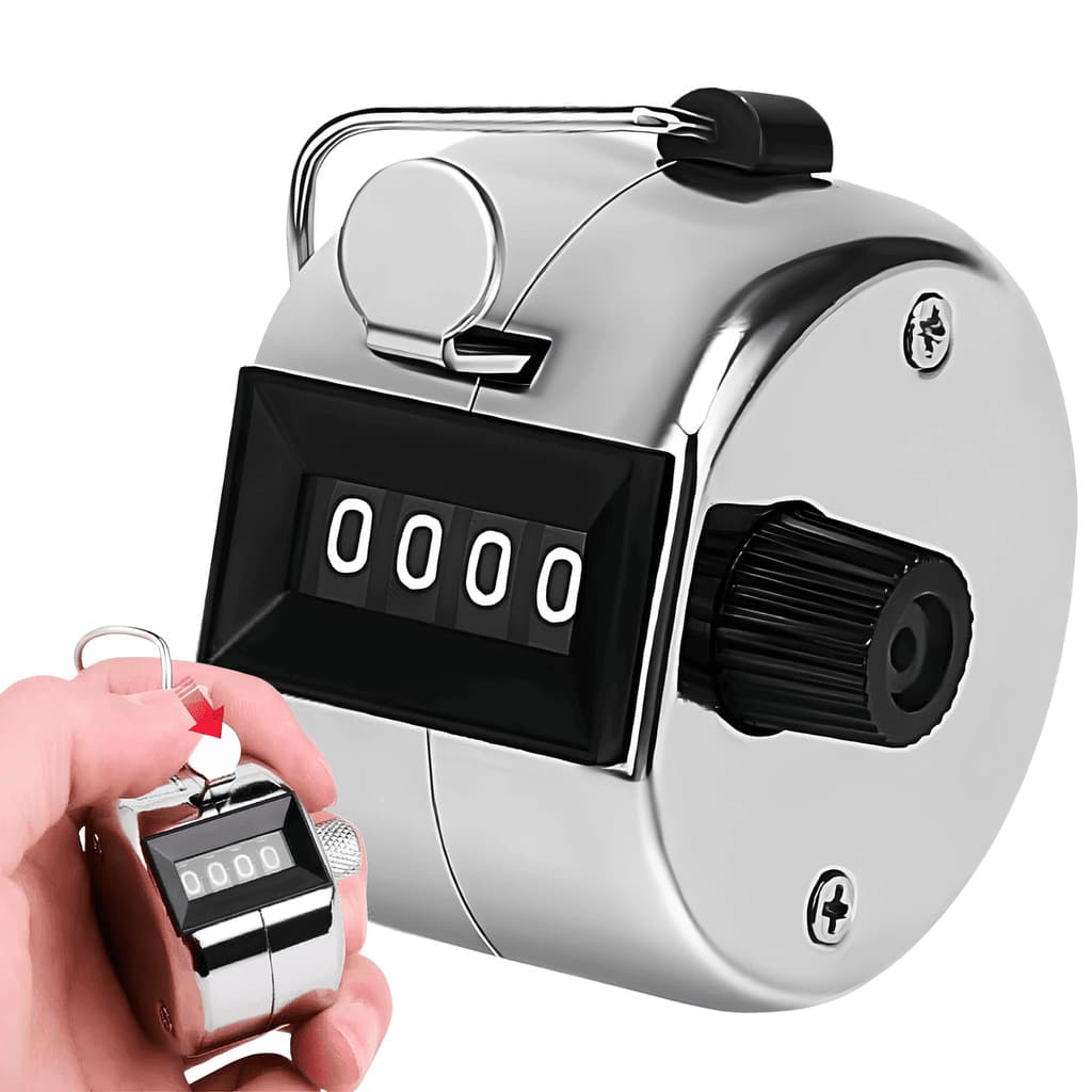 Contador Mecânico 4 Dígitos Volta Manual Botão Pessoas 