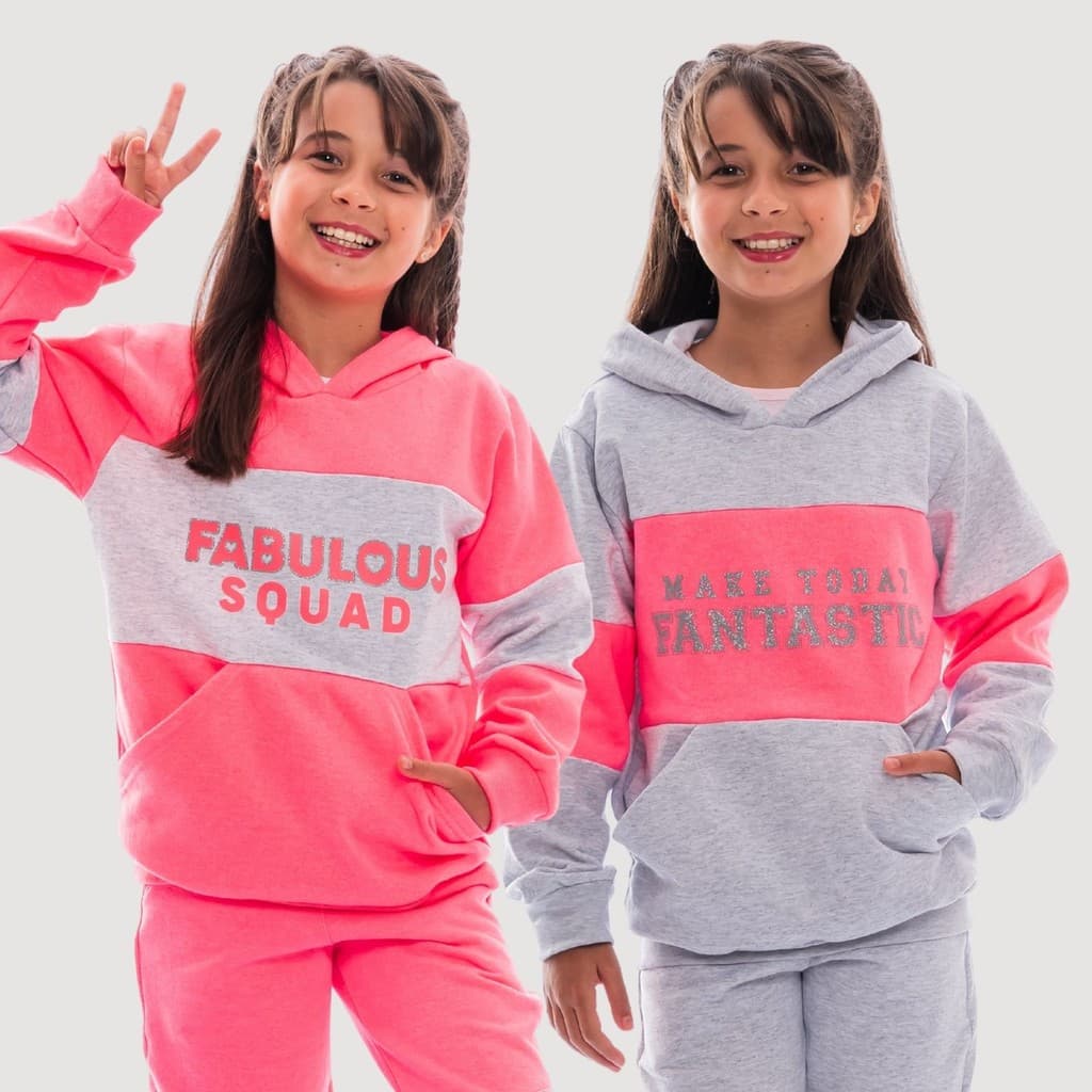 Blusa Moletom Infantil Feminina Peluciada Capuz e Bolsos 341-A