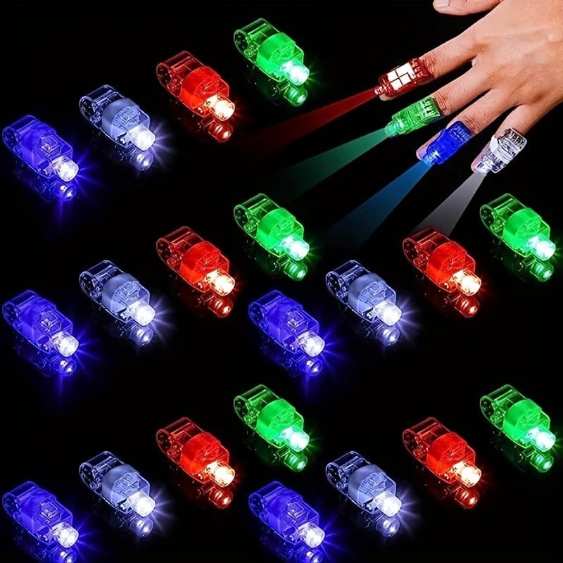 Luzes LED De Dedo Com Bateria Alimentadas Por Brinquedos Anel Mini Lanternas Brilham No Escuro Suprimentos Para Festas Shows De Concerto Rave