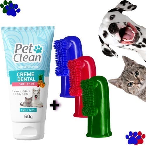 Creme Dental Pasta de Dente Contra Mau Hálito De Cães Pet Clean