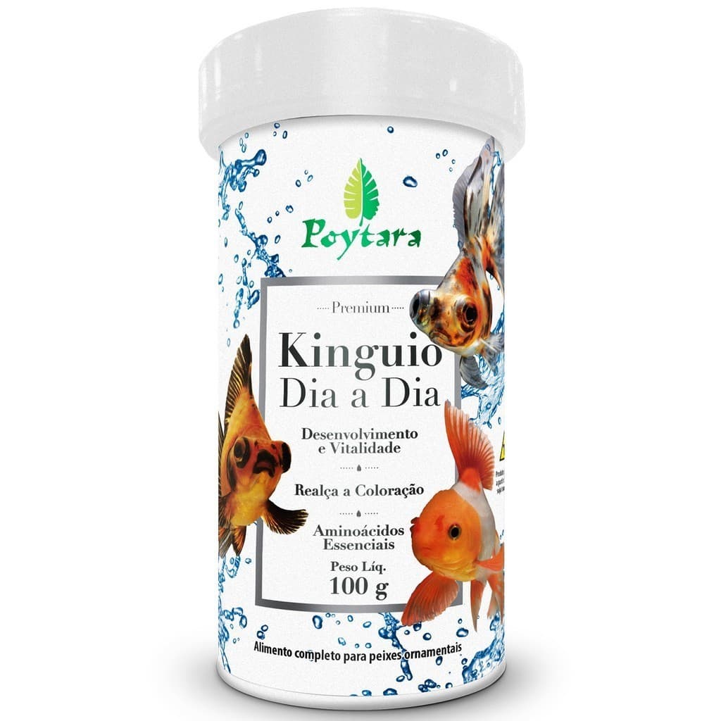 Ração Para Peixes Alimento Poytara kinguio dia a dia 100g