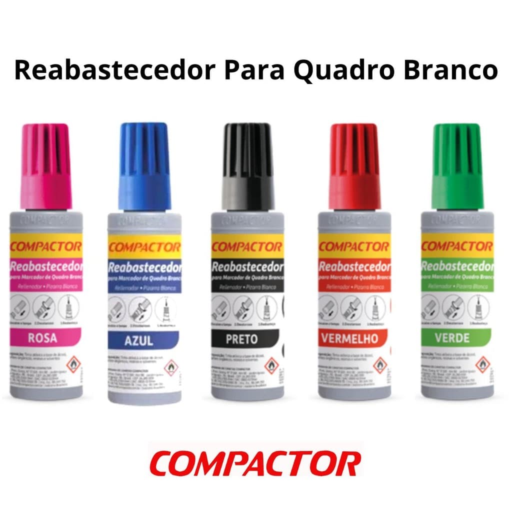 Reabastecedor  Refil Para Quadro Branco Compactor  30ml  - Todas as Cores