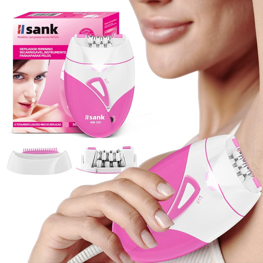 Genai Depilador Elétrico Recarregável 3 em 1 Bivolt Com Lixador de pés e Aparador de pelos Gn-320 Gn-301