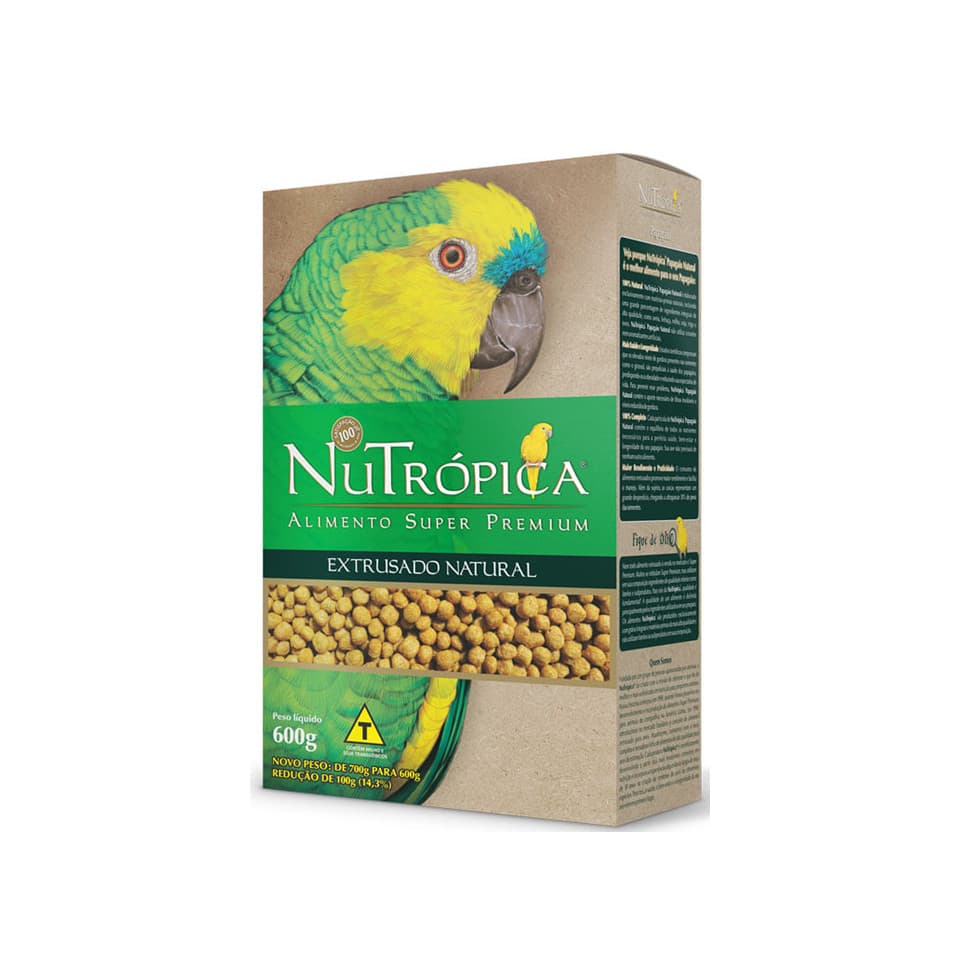 Ração Nutrópica Para Papagaio Extrusado Natural 600g