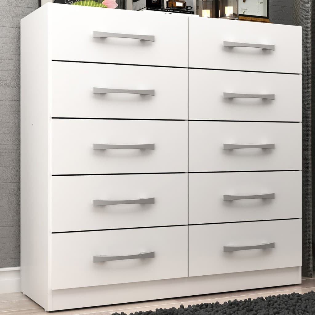 Cômoda Malu 10 Gavetas Branco - Pnr Móveis