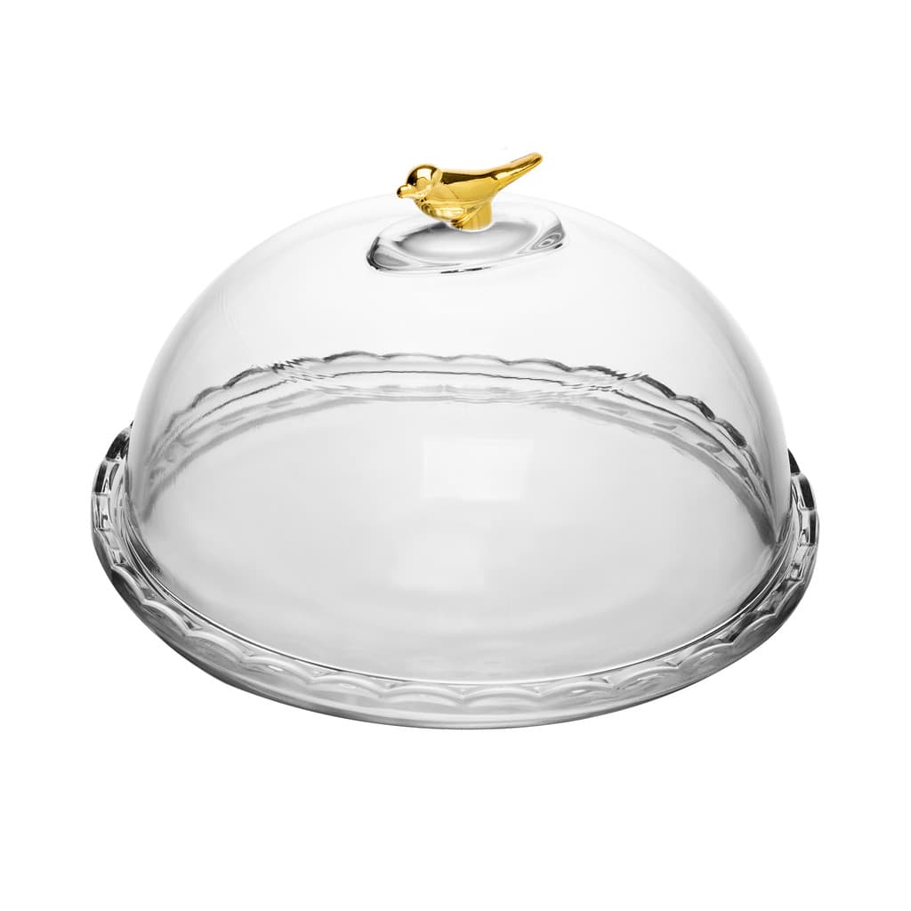 Queijeira Golden Bird 20cm com Tampa Cristal Ecológico - Wolff