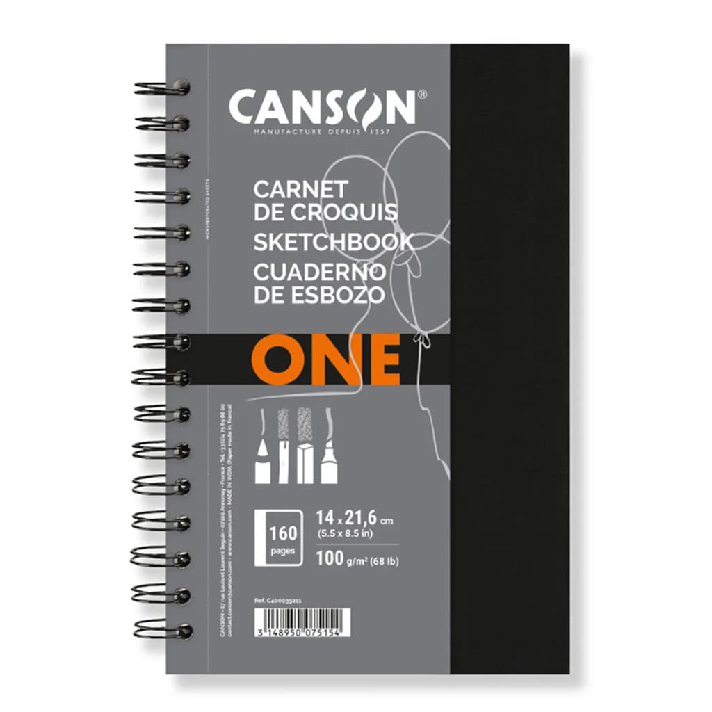 Sketchbook Artone Espiral A5 14x21,6 100g 80 Folhas -  Canson