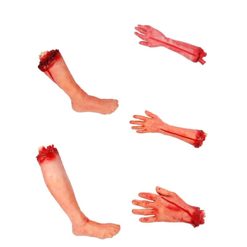 Braço / Perna/Mão/Mãozinha/Pé Falso com Sangue Assustador Para Decoração Festa Halloween