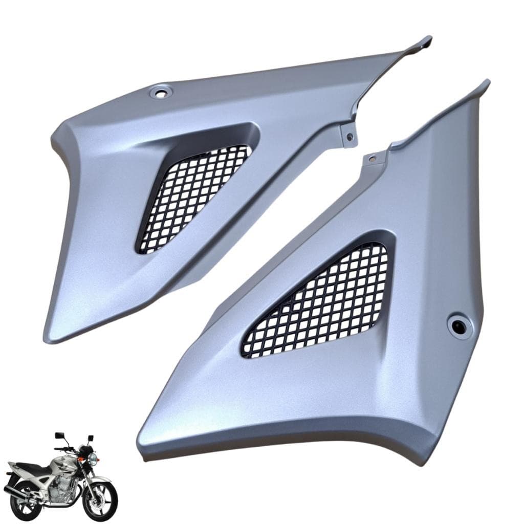 Carenagem Tampa Lateral Twister Cbx250 2001 a 2008 Prata Par