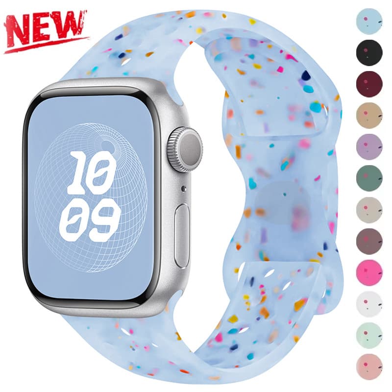 Pulseira Esportiva De Silicone Para Apple watch band 40 41mm 45mm 44 38 49 Respirável iwatch Série 10 9 8 7 6 5 3 SE Ult