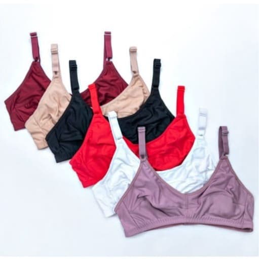 Kit 5 ou 3 Sutiã Sem Bojo Reforçado Microfibra Sutiã Senhora