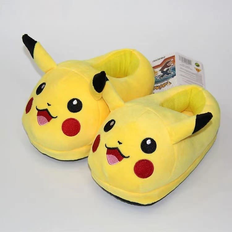 22/26cm Pantufa Pikachu Cotton Slipper Pokemon Winter Warm Indoor Shoes Pantufa Pikachu Infantil