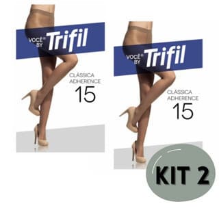 KIT 2 MEIAS CALÇA TRIFIL FIO 15 ADHERENCE CLASSICA LINDAS 6394