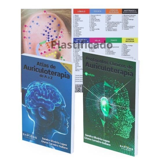 Kit  Auriculoterapia de A a Z Atlas/Protocolos/Mapa Sapiens