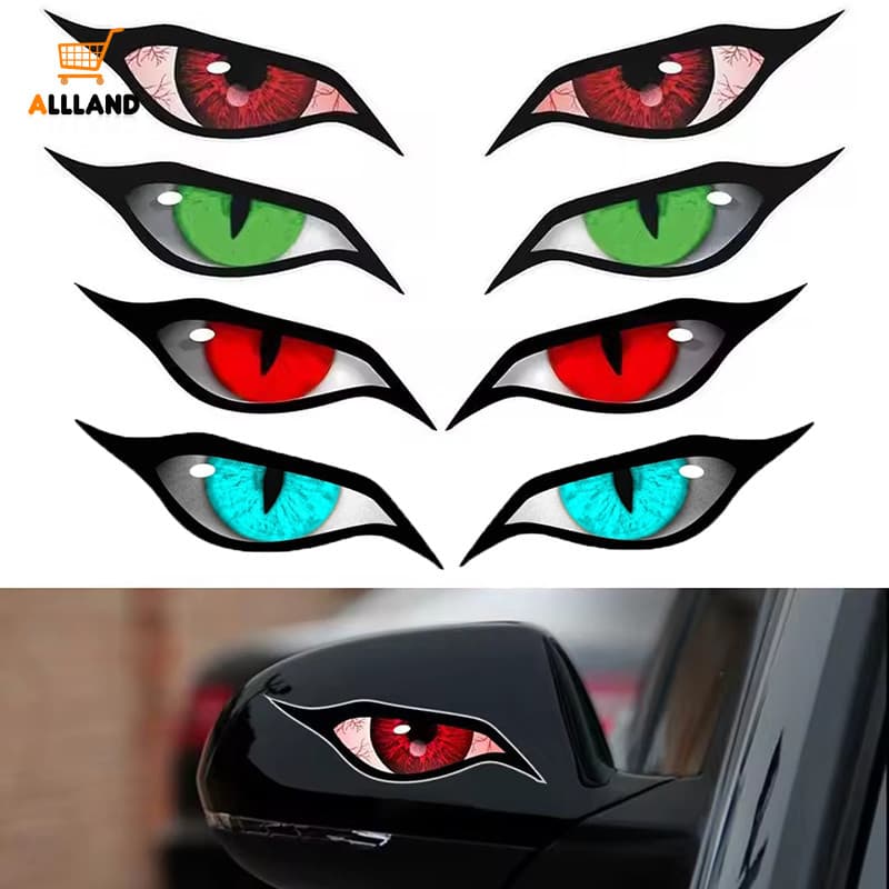 2 Unidades/Par Criativo PVC Reflexivo Olhos Padrão Adesivo De Carro-Motocicleta Legal Personalizado Decorativo Diabo Olh