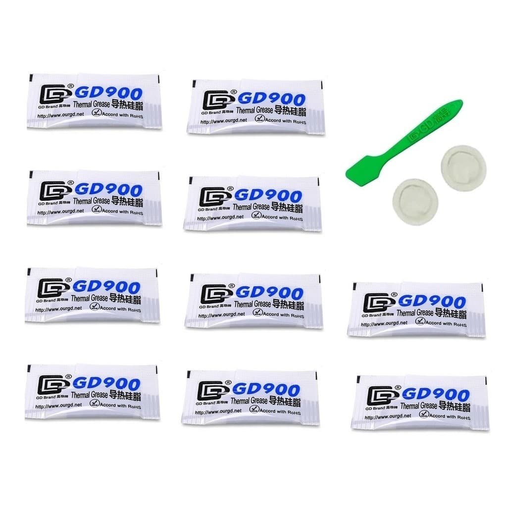 Kit 10 Pasta Térmica GD900 Original Atuação Máxima 4.8 W/mk 0,5g Gpu Pc Processador Consoles
