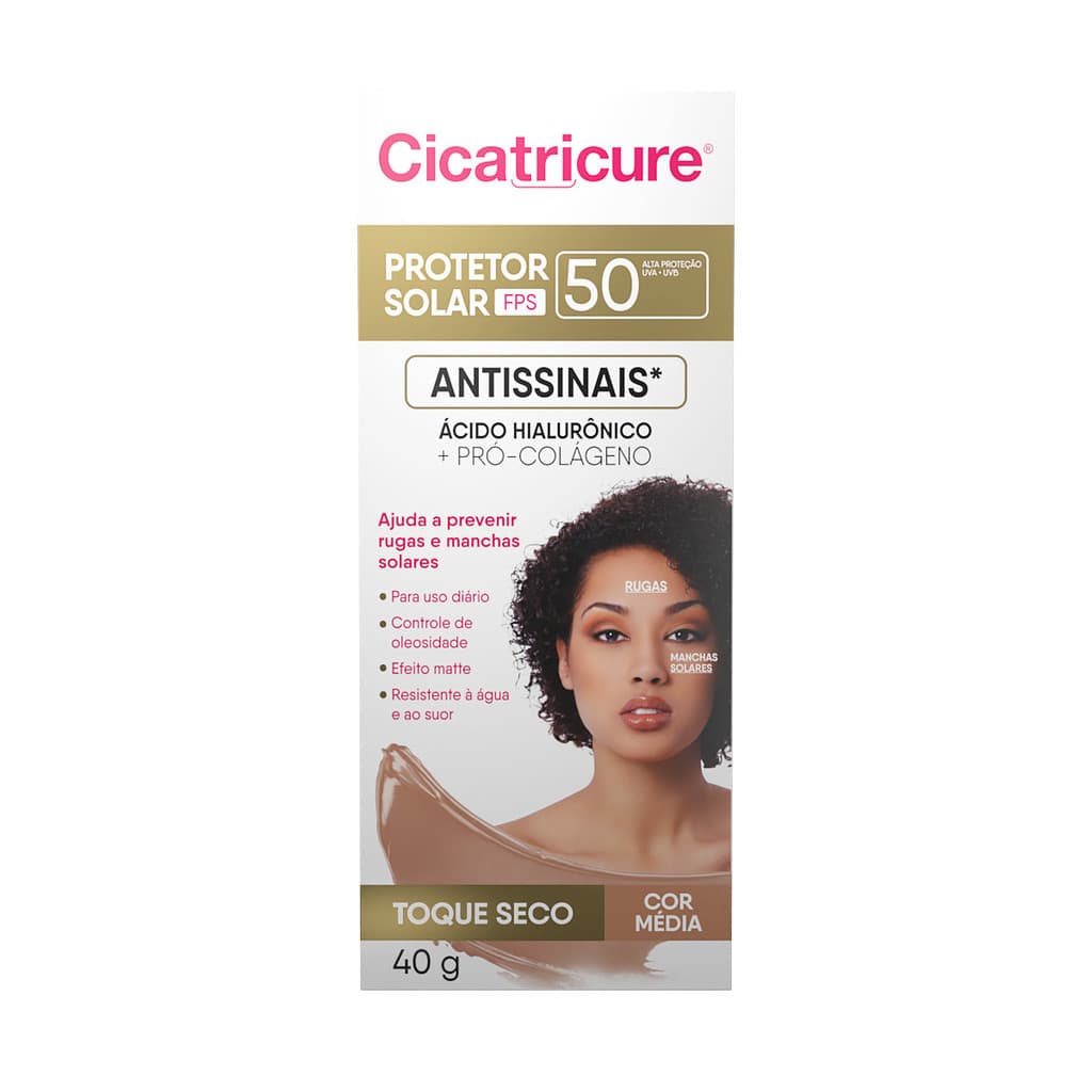 Protetor Solar Cicatricure FPS50 com Cor Média 40g