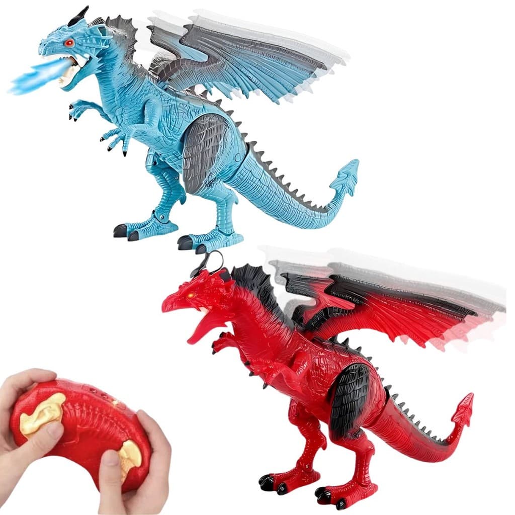 Dragão Controle Remoto Anda, Luz, Som Solta Fumaça - Castela