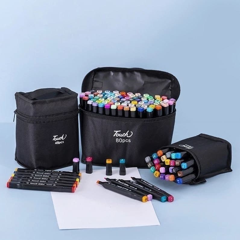 24/36/48/80/120 Cores Caneta Marcadora Com Ponta Dupla/Pintura De Arte/Aquarela/Material Escolar/Escritório
