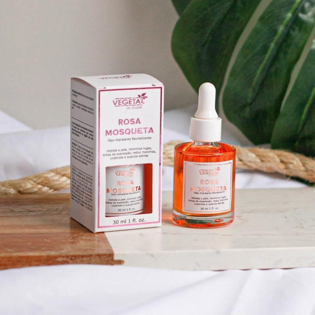 Óleo Revitalizante Facial Rosa Mosqueta 30 Ml  Vegetal do Brasil Suaviza Cicatrize, Estrias, Linhas de Expressão e Rugas