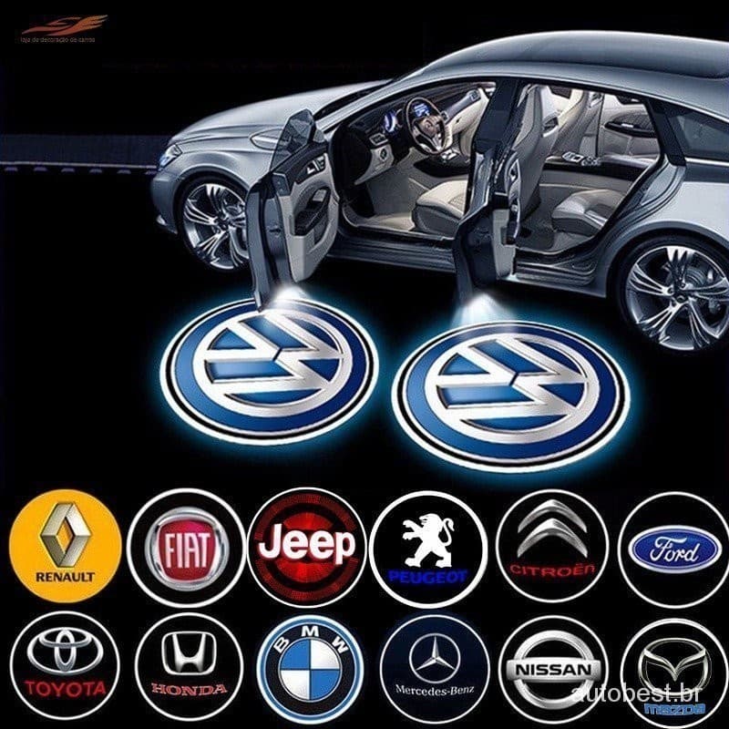 2 Peças LED Sem Fio Porta Do Carro Bem-vindo Projetor Laser Luz Fantasma Sombra Logo Pasta Universal Lâmpada Decorativa Acessórios