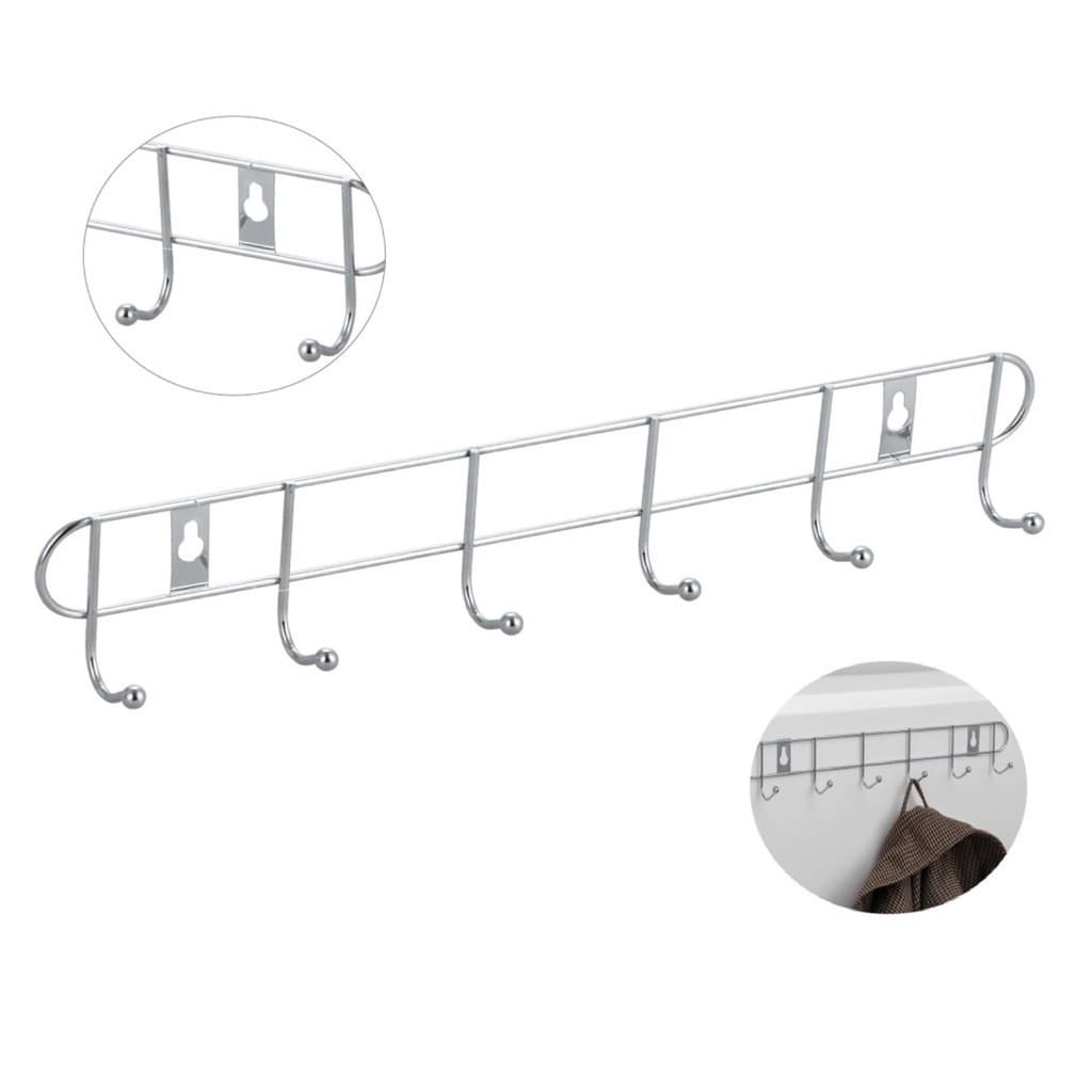 Cabideiro De Parede Suporte Aço Inox Cabide Com 6 ou 8 Ganchos Multiuso