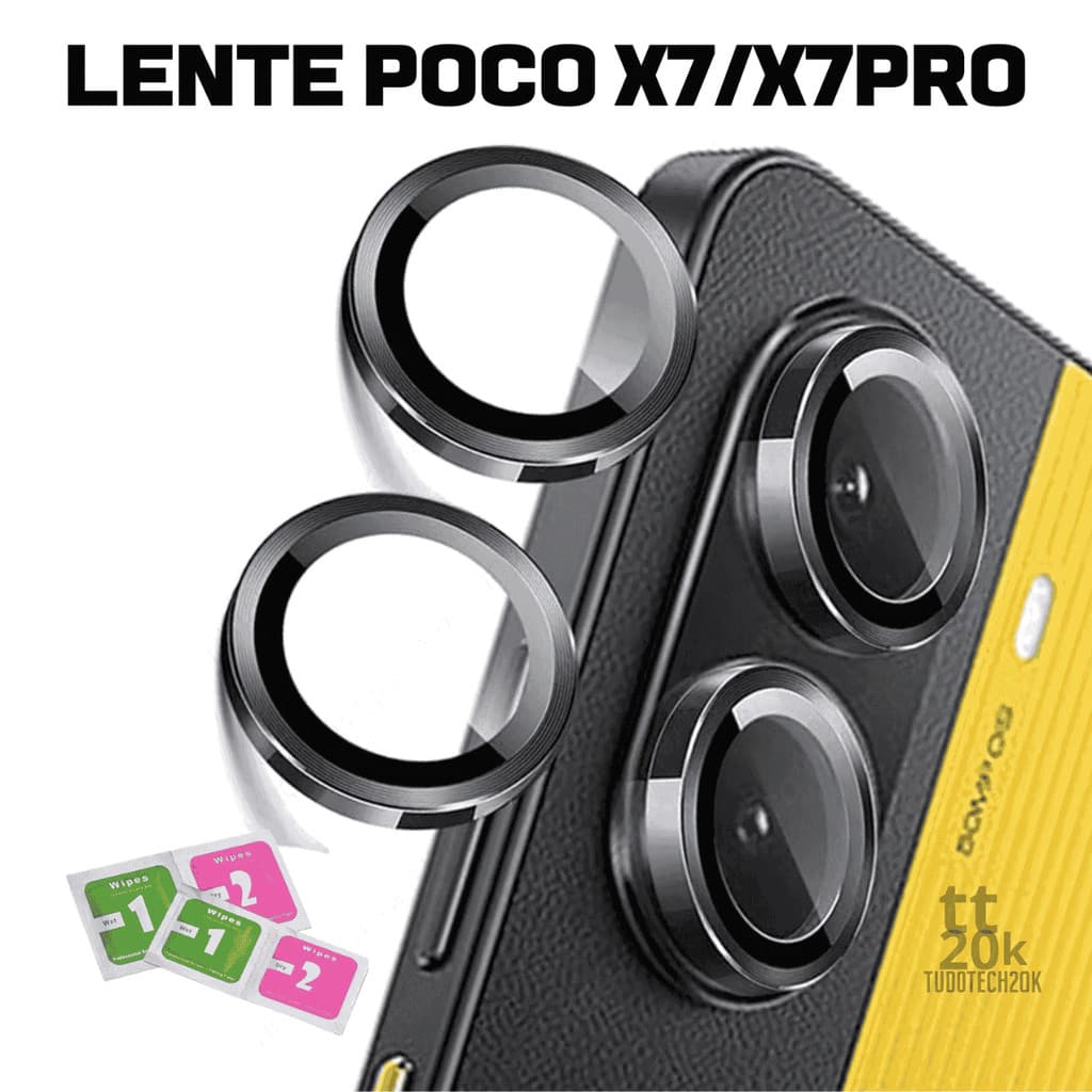Pelicula Camera Xiaomi Poco X7 Poco X7 Pro Anel Vidro Temperado + Kit Aplacação