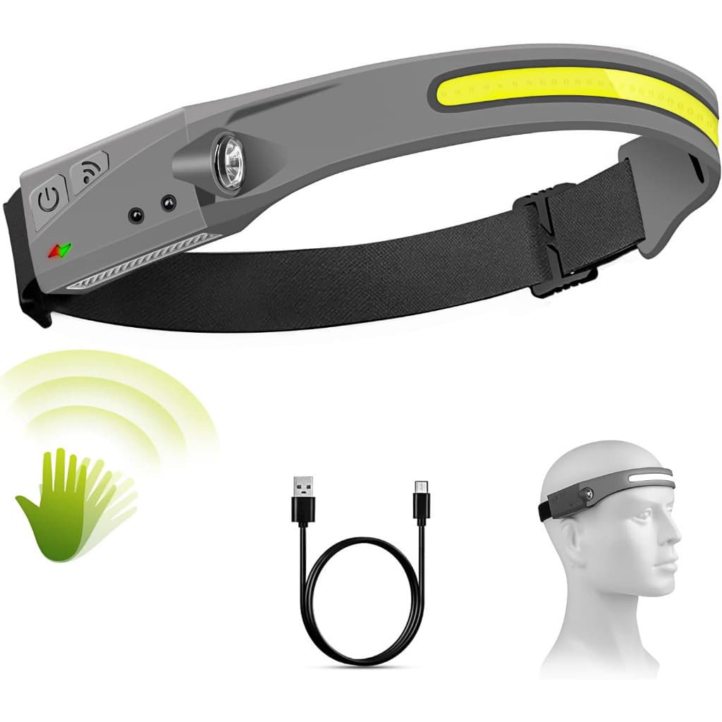 KIT COM DESCONTO Lanterna de Cabeça Recarregável Led Corpo Motion Camping Torch Light Lamp Com Usb