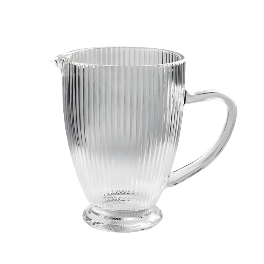 Jarra De Vidro Grosso Resistente Canelado Versalhes Com Alça Suco Água 1,2L