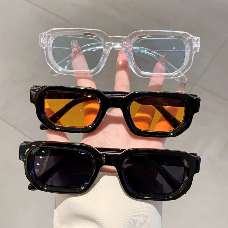 Moda Tendência Pequeno Quadro Quadrado Óculos De Sol Para Homens E Mulheres Personalidade Retro Hip Hop Ao Ar Livre UV D