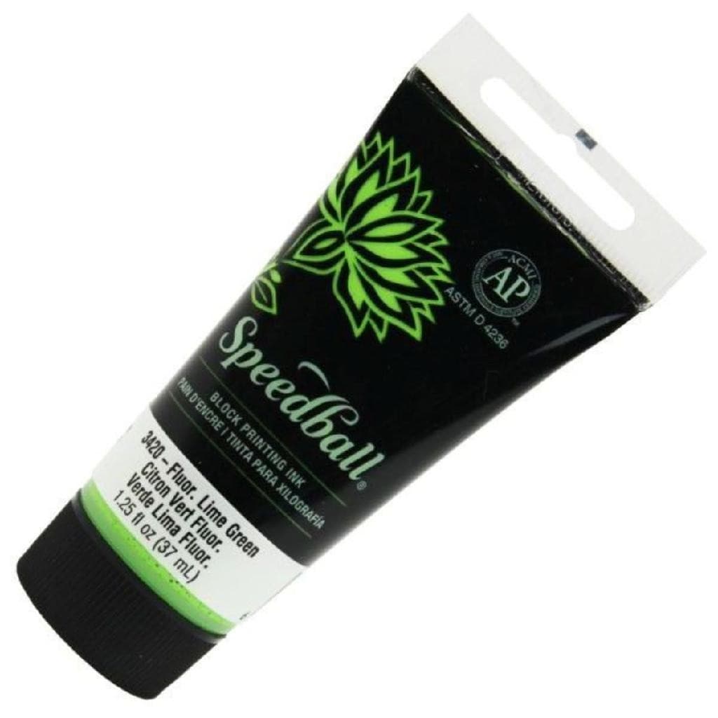 Tinta Xilogravura 37ml SpeedBall Verde Limão Fluorescent