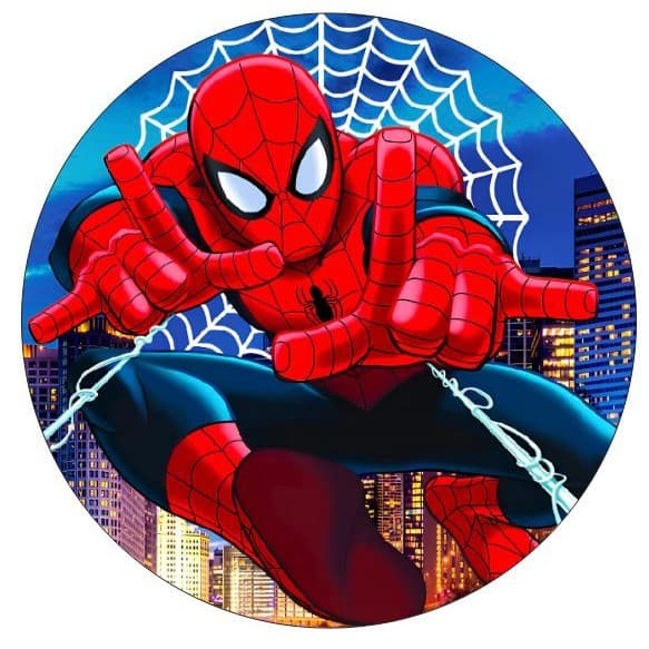 Capa de Painel Homem-Aranha Heróis Spidey Friends Festa Redondo Tecido Sublimado Vários Modelos  1,50x1,50m e 50x50cm
