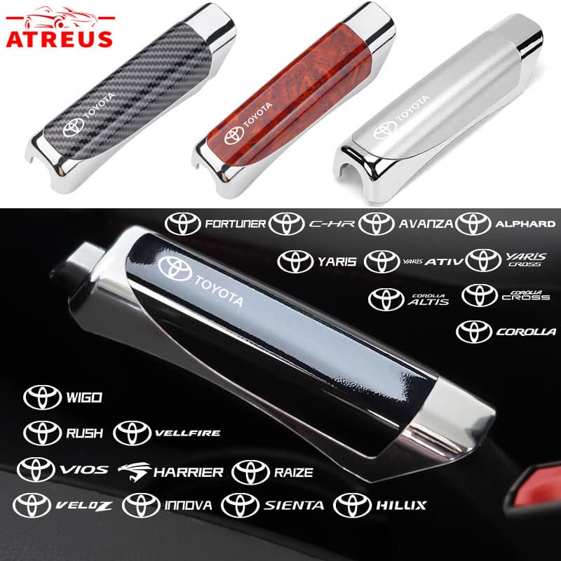 Toyota Proteção Do Freio De Mão Carro E Manga De Decoração Capa Do Freio De Mão Da Com Padrão De Fibra De Carbono Para Toyota Corolla Cross Hilux SW4 RAV4 Yaris Sedan Hatch Etios