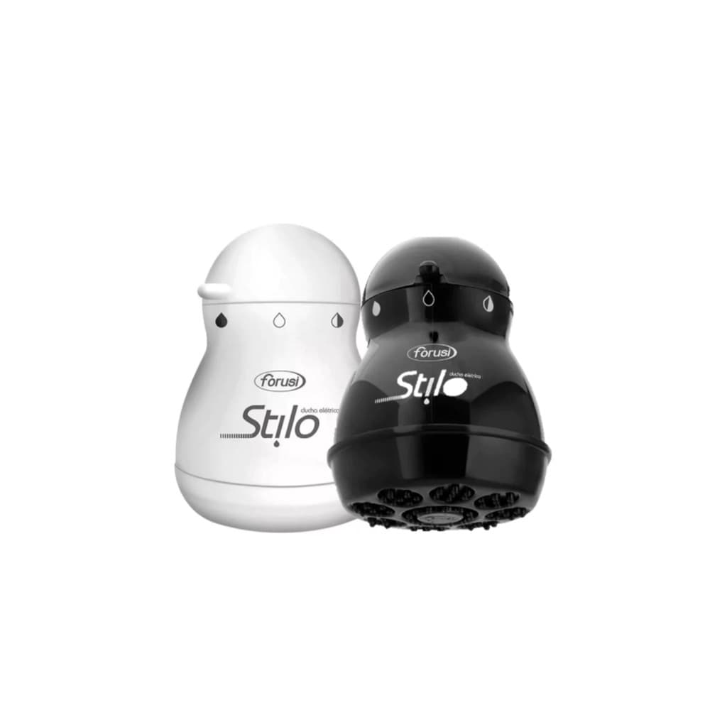 Chuveiro Ducha Elétrico Stilo Forusi 3T Preto ou Branco 220v