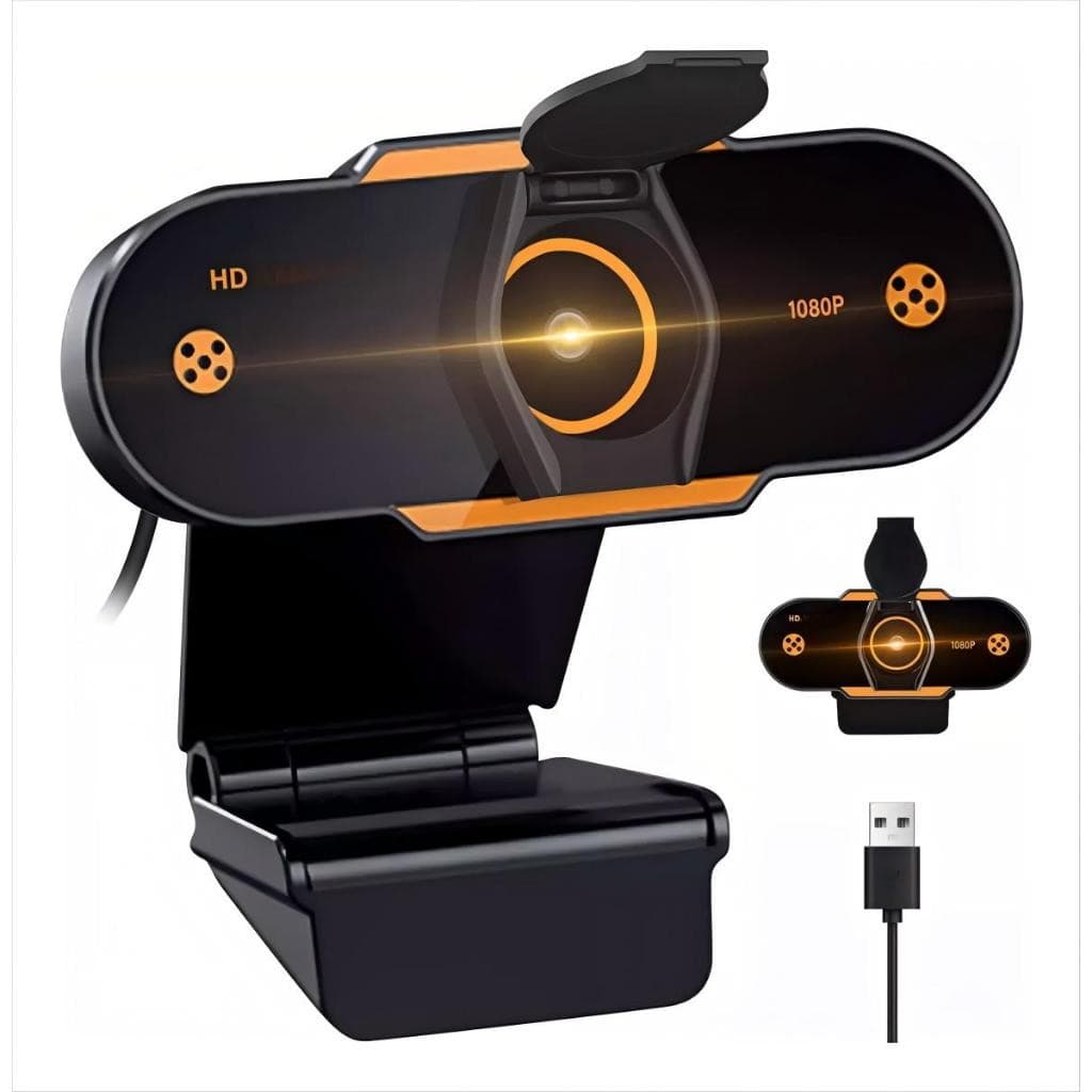 Webcam Full HD 1080p com Microfone Embutido - Widescreen USB, Ideal para Videoconferências e Chamadas Online